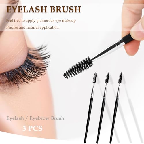 AIVEKE Wimpernbürste - 3 Stück Augenbrauenbürste, Augenbrauen Pinsel, Wimpernkamm, Augenbrauen Kamm zum Modifizieren von Augenbrauen und Wimpern, Multifunktion Make-up-Tools