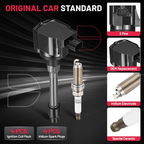 Image of BDFHYK Ignition Coil UF781 and Spark Plug 95660 for Honda Civic 2017-2022