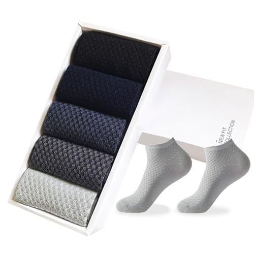 La Mejor Selección de Calcetines para Hombre los 10 mejores. 48 5 pares de calcetines de bambú para hombre,Calcetines de vestir transpirables,inodoros,antibacterianos,absorbentes de humedad,con caja de regalo (MX/US, Alfa, Talla única,...
