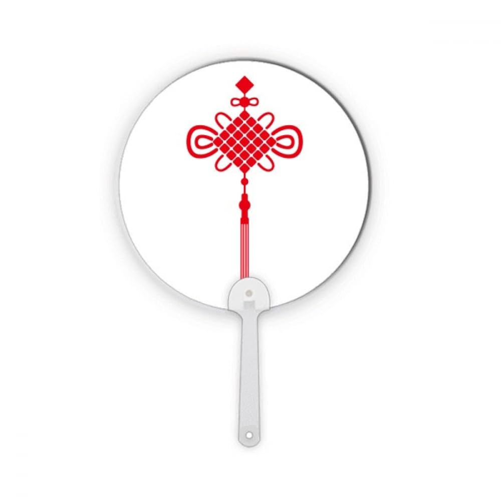 Éventail rond rouge nœud de Chine à offrir pour fête et anniversaire