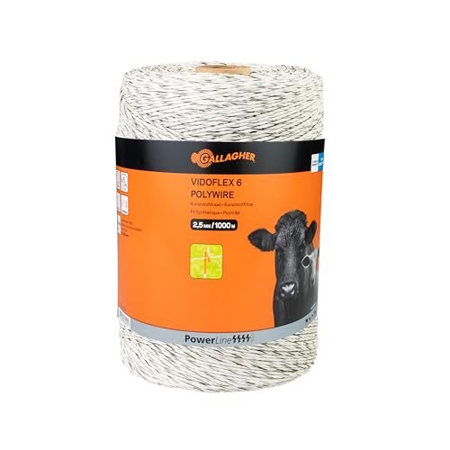 Conducteurs de clôture électrique robustes Vidoflex 6 Gallagher blanc 1000m