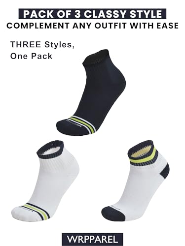 Mens Ankle Socks Cotton Elastic Casual Lightweight Moisture Wicking Anti Odor | 3 & 6 Pairs, Size: 7-9/8-102