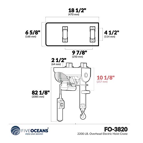 image for Five Oceans 2200 Lbs Electric Overhead Hoist Lift Crane Ceiling Garage