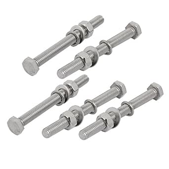 Unique Bargains 20pcs 304 Stainless Steel M5x20mm Hex Bolts W Nuts And Washers Assortment Kit