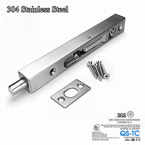 6 Inch Door Flush Bolt Latch Slide Bolt Lock Sus304