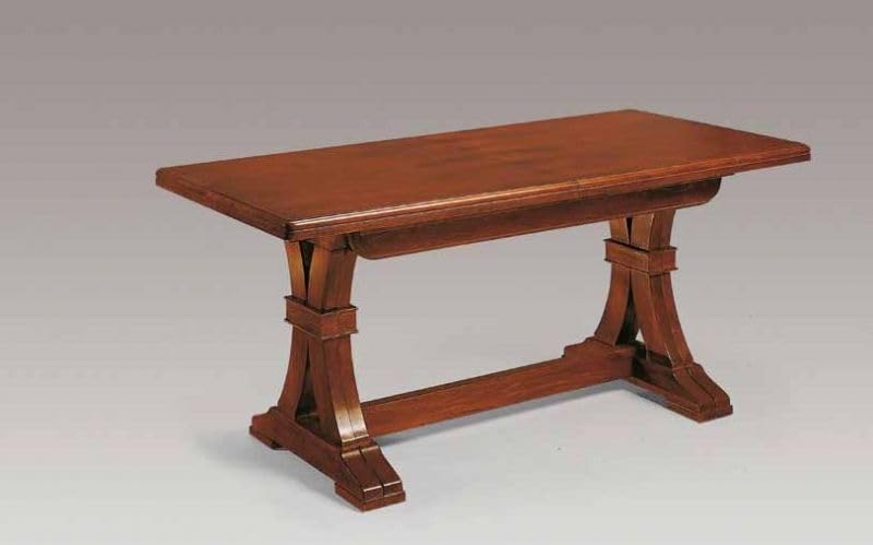 Vicentini arreda TAVOLO FRATINO ALLUNGABILE IN LEGNO MOD. FIOCCO NOCE SCURO ARTE POVERA (160x85 (340x85))