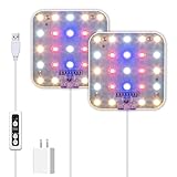 DOMMIA成長灯、2セットのナチュラルホワイト、調光可能な植物育成ライト、光学レンズ付き全スペクトル、タイマー付き植物育成ライト led、アダプター付きUSB植物用ライト