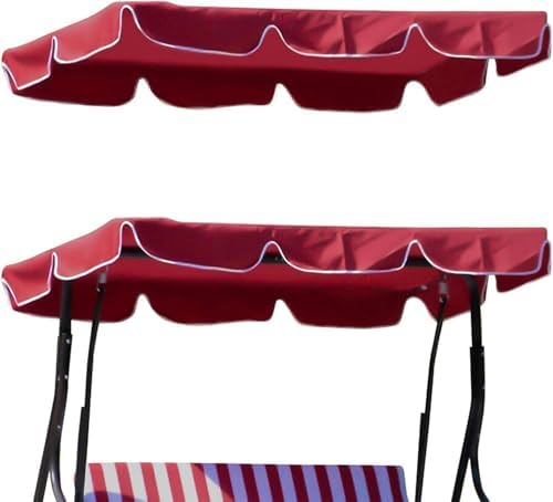 Waterproof Porch Swing Canopy Replacement - Anti-UV 300D Heavy-Duty Rip-Proof Garden Hammock Top Cover for Outdoor Patio, Yard, Seat (74x45 in, Green)