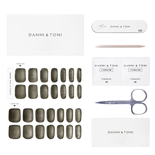 Danni & Toni Glazed Donut Nails (Black Tie Affair) Semi Cured Gel Nail Strips Metallic Mirror Gel Nail Stickers Glazed Nail Strips 28 Stickers #TOP4