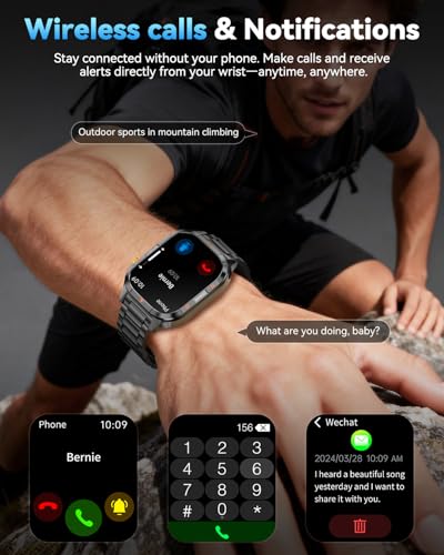 Image of Smart Watches for Men, 2.01''HD Military Smart Watch with 1000mAh Battery /Flashlight,Answer /Make Calls Smart Watch for Android and iPhone with SpO2 /Heart Rate /Sleep /100+ Sport Modes