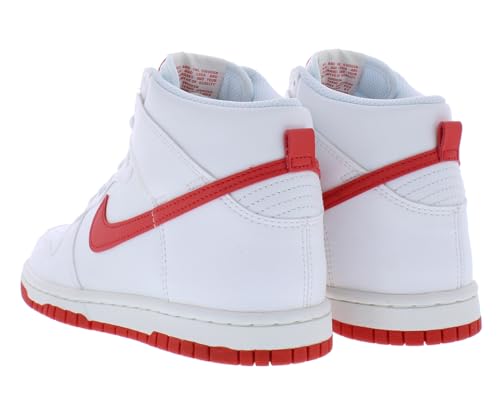 Nike Dunk High GS Boys Shoes Size 4, Color: White/Red-White4