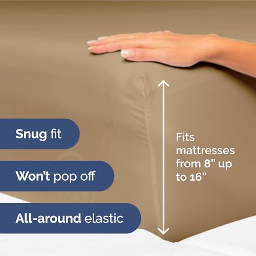 Image of King Size 4 Piece Sheet Set - Ultra Soft & Cooling Bed Sheets - Caramel