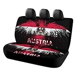 Car Rear Seats Cover Austria Austrians Flag Eagle Full Wrap Washable Bucket Seat Cushion Protector Universal Rear Split Bench Backseats Covers Truck