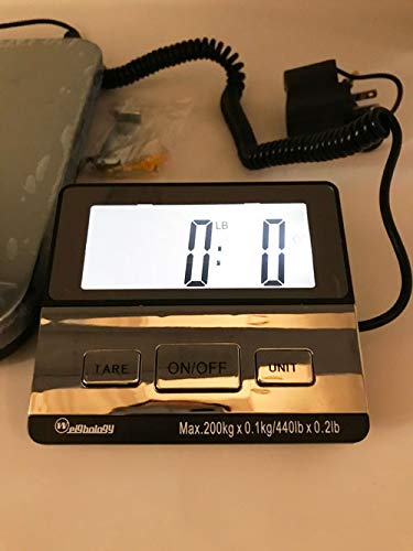 Weighology Heavy Duty Digital Postal Parcel Scale UPS Post Office Scale (440 Lb Stainless Steel Platform) - Thumbnail 3