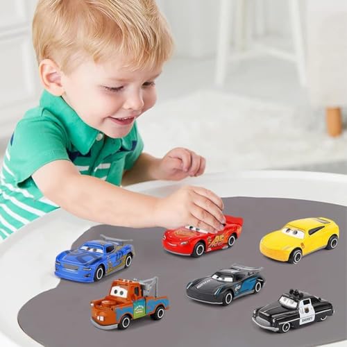 Image of Mini Metal Die Cast Car Set Of 6 - Free Wheel High Speed Unbreakable Toy Vehicle Play Set, Small Racing Cars For Exciting Playtime Adventures, Movie Vehicles For Kids (Design-49), Assorted