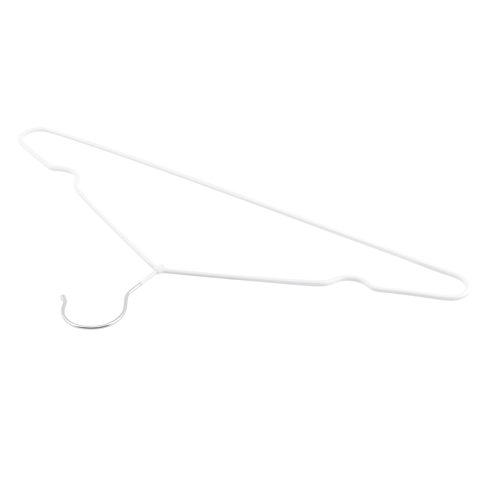 Lot de 60 cintres en métal - Blanc - 40 cm - Gaine de plastique - Peu encombrant - Antidérapants - Pour manteaux, chemises, pantalons, vestes