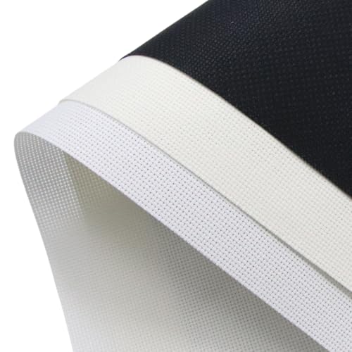 Image of KCS 3 pc of 15 inch x 18 inch(38cmx45cm) 18 Count Cross Stitch Cotton Aida Cloth Needlework Rolled Fabric Box,18CT,White+Antique White+Black