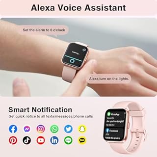 Smart Watches for Women(Answer/Make Call), 1.8" HD Ladies Smart Watch with Alexa, Fitness Tracker with SpO2 Heart Rate/Sleep Monitor/IP68 Waterproof, Step Counter Smartwatch for iPhone/Samsung/Android