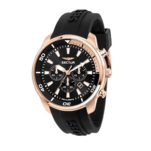 Sector Rel. Oversize ,mstr.prt, Sil.prt, 48mm, Cron., Analógico Unisex Adultos, Multicolor, 48mm