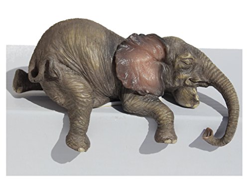 Baby Elephant Laying Down Lounging Shelf Sitter 4