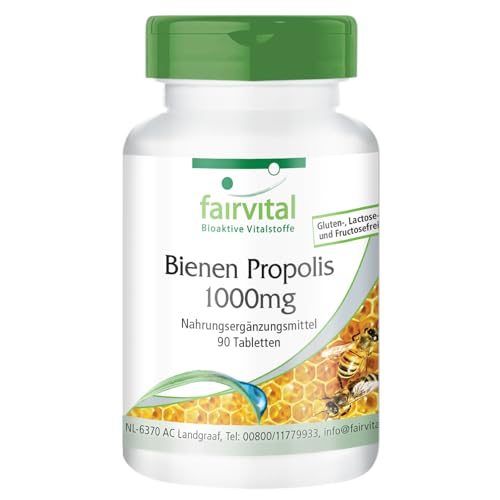 Fairvital | Propoli in compresse 1000mg - Altamente dosato - 90 compresse - con il 3% di Galangina