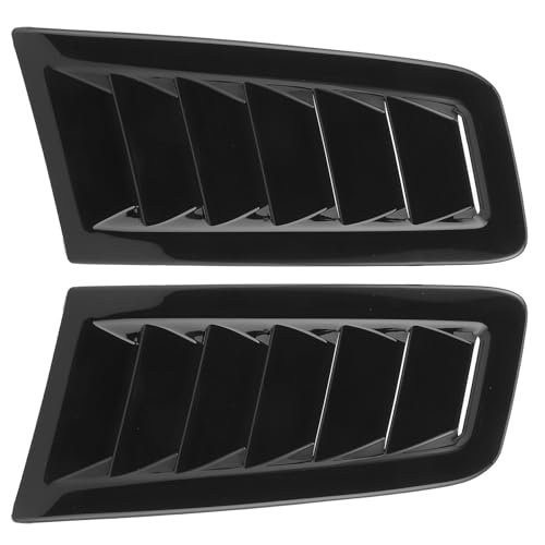 Mulcort 2PCS Universal Hood Air Vents for Car Hood Scoop, Bonnet Vent Hood Air Intake Trim Cover, Compatible with RS MK2 Style with Double Sides Adhesive Tape Easy Installation (Glossy Black)