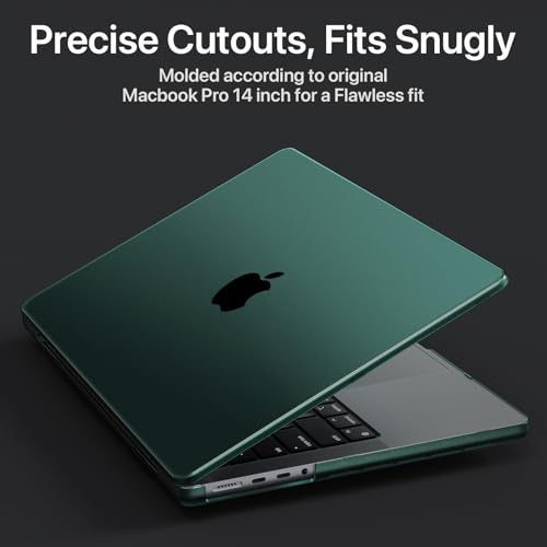 Image of Soonjet Luxe Chroma for MacBook Pro 14 inch Case | M5 M4 M3 M2 M1 Pro /Max 2026-2021 | Protective Hard Shell Laptop Cover | Turquoise Green Clear