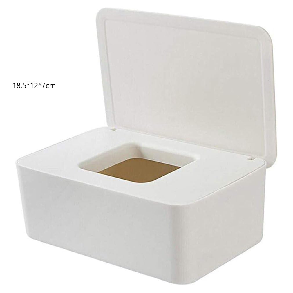 Caja de Almacenamiento de toallitas húmedas a Prueba de Polvo con Tapa, Caja de Almacenamiento de pañuelos de Escritorio for el hogar, dispensador de toallitas húmedas portátil