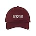 The Hat Connection Introvert Embroidered Unisex Baseball Hat â€“ Introvert Baseball Cap (Burgundy)