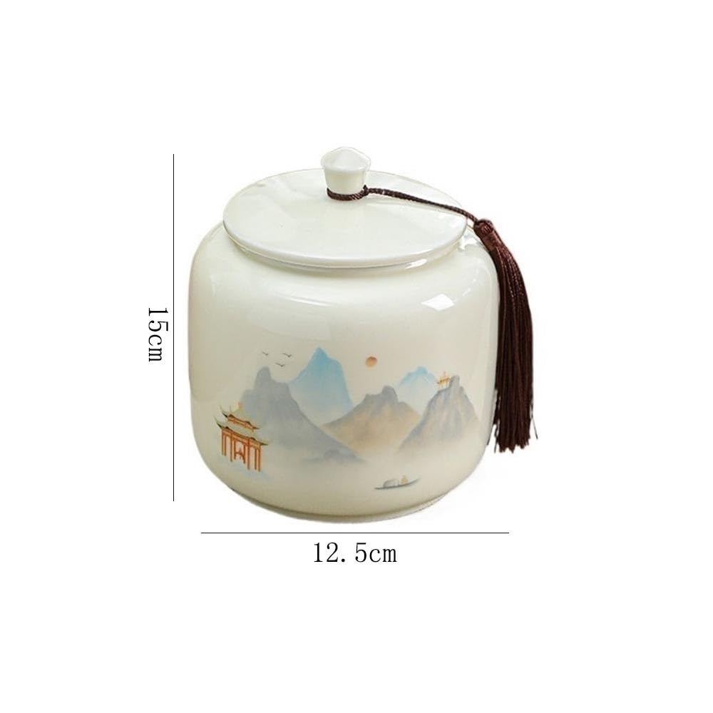 Barattoli da Tè Contenitore for il tè in ceramica con coperchio sigillato e maniglia for il trasporto, contenitore for la conservazione domestica di caffè, spezie e caramelle Barattoli da Cucina