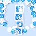 Adorox Baby Balloon Box with 12pc Blue and 12pc White Balloons Baby Shower Boxes Transparent Balloon Box Balloons (Blue)