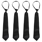 Composition : 100 % polyester Xnuiasqe Lot de 4 cravates à fermeture éclair en polyester noir pour homme