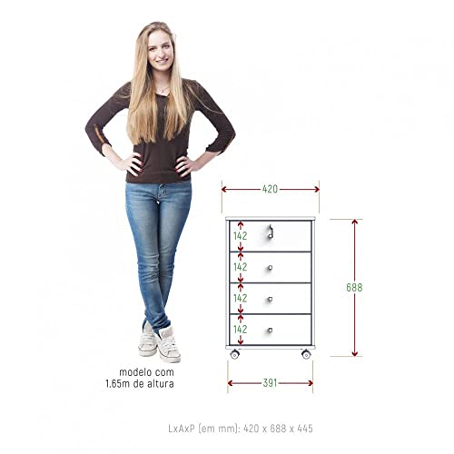 Gaveteiro 4 Gavetas Intelectual Plus Zanzini
