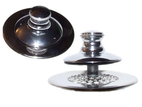 Tapón de bañera con colador cromado push pull