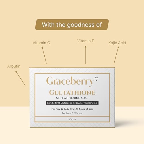 Image of Graceberry Glutathione Kojic Acid Soap - Daily Use Bathing Bar with Botanical Ingredients for Men and Women | Gentle Cleansing Soap (Pack of 20)