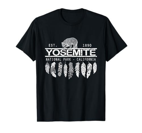 Yosemite National Park California Souvenir Oso Plumas Camiseta