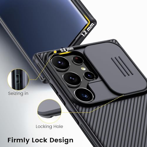 Image of Nilkin Classic Series Compatible for Samsung S24 Ultra Case with Camera Cover, [Camera Lens Protector] [Scratch-Resistant] [360 Full Protection] Shockproof Slim Phone Case (Black, S24-ultra)