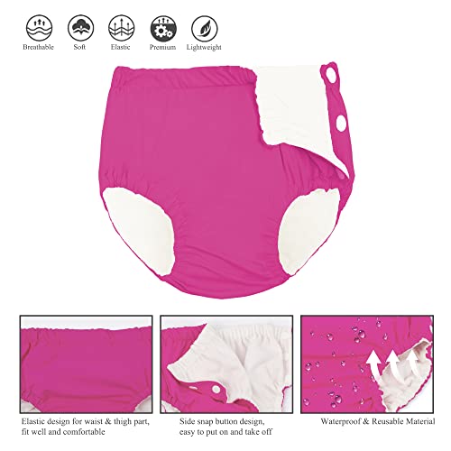 Uttpll Toddler-Reusable-Diapers-Washable-Swimming Pool Pants Infant Snap Swim Diaper Unisex Baby Boy Girl Waterproof Underwear Shower Gifts Rose Orange 12-18 Months #TOP4
