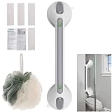 16 Inch Long Suction Grab Bar for Bathroom Indicator Light, Suction Shower Balance Assist Bar Suppor