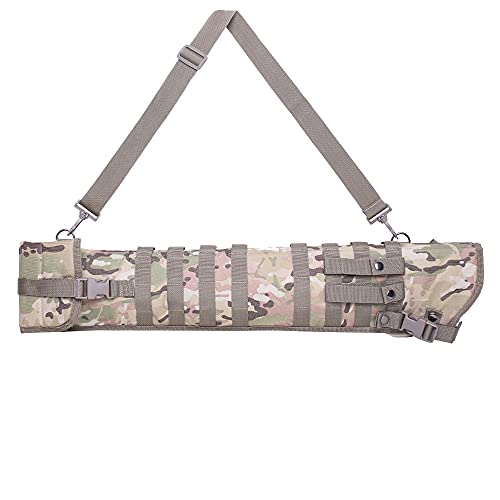 Waxaya Tactical Shotgun Rifle Scabbard Bag Shoulder Adjustable Strap Outdoor Hunting Molle Holster (CP)