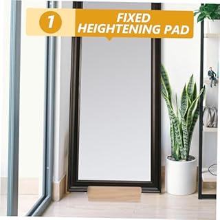 COOLHIYA Solid Wood Floor Mirror Base Stand with Anti-Slip Support for Full Length Mirrors Stable and Stylish Mirror Stand Holder with Height Riser for Home Office Restaurant