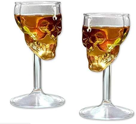 2pcs 75ML Creative Skull Skeleton Wine Glass Cup Decanters Goblet Wineglass Red Wine Cocktail Whisky Beer Champagne