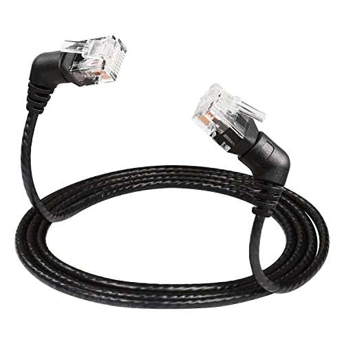 Sinloon 360° Rotation Cat6A Ethernet Cable,Right Angle High Speed 10Gbps 500Mhz Network Cord, Soft Nylon Net Lan Super Light Cord,Utp Shielded Twisted Pair For Pc,Router,Modem,Printer (1M/3.3Ft) #TOP23