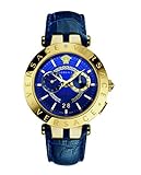 dolce gabbana sneakers heren sale Das blaue Zifferblatt enthält zwei Hilfszifferblätter, eine Datumsanzeige, das Versace-Logo im 12-Uhr-Feld und weiße Indizes mit kleinen Zahlen in Vielfachen von fünf für die Stundenskala.