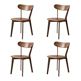 YESWOOD Esszimmerstuhl Massivholz Eiche 4er, ergonomischer Stuhl mit Rückenlehne, Stuhl für Esszimmer, Küche, Wohnzimmer oder Büro (4er, Walnuss, 47,5 x 55 x 78 cm)