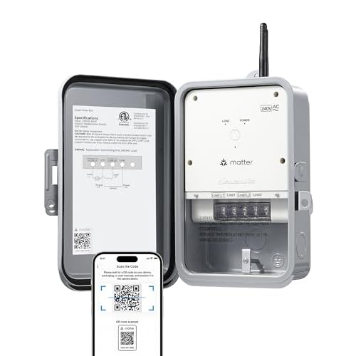 DEWENWILS Matter Smart Pool Pump Timer, 240V 3HP 40A, Metal Enclosure, Heavy Duty Timer Switch for Pool, Water Heater, Works with Apple HomeKit, Amazon Alexa, Google Home, SmartThings, ETL L