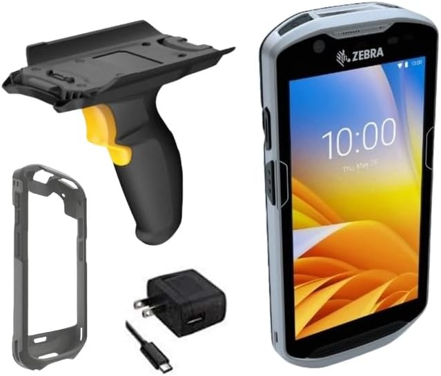 Zebra TC52 Wireless Android Handheld 2D/1D/QR Code Barcode Scanner, TC520K | Pistol-Grip Kit with Trigger Handle, Protective Case, and Charger Included (Renewed) (TC52 Pistol-Grip Kit)