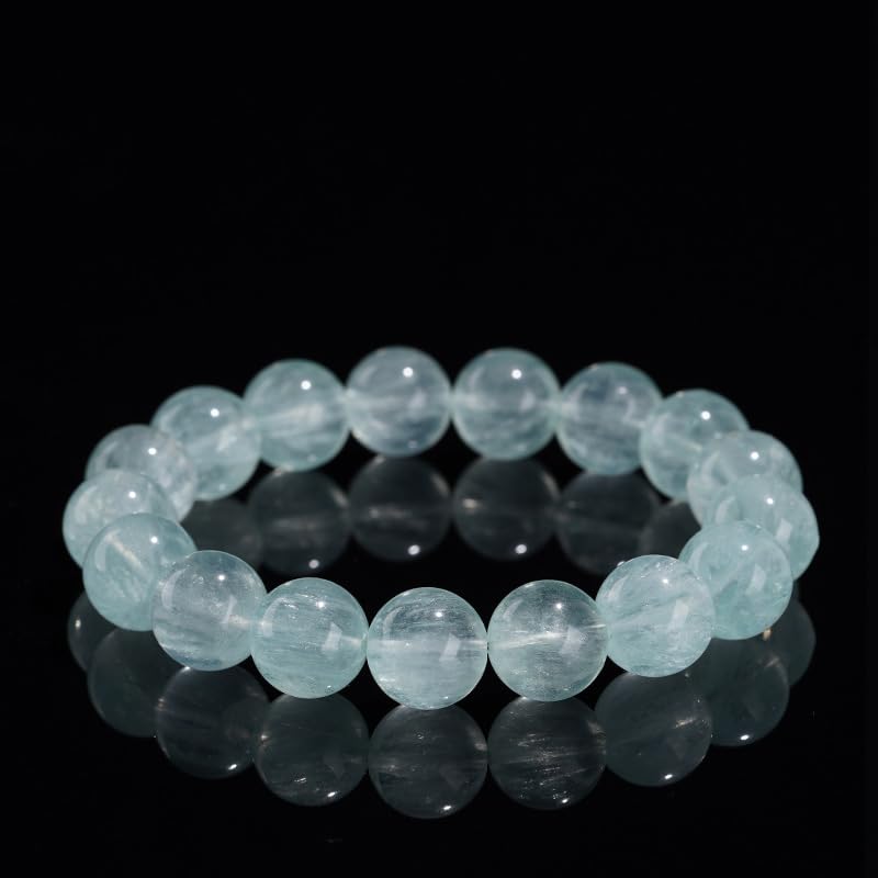 NIBHZ Bracciale in Fluorite Verde Chiaro Naturale (Fluorite Piuma) | Bracciale in fluorite verde – Pietra preziosa naturale/Pietra del potere