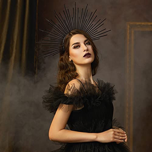 Fantherin Women's Goddess Halo Crown Headband - Zip Tie Spiked Angel Headpiece Headdress for Cosplay Halloween Costume Party