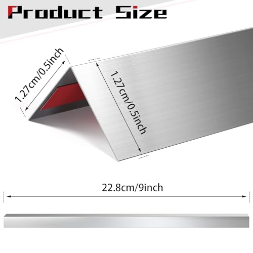 Image of Therwen 4 Pieces Stainless Steel Corner Guards Corner Protector Metal Wall Corner Guard Wall Protection (0.5 x 0.5 x 36 Inch)